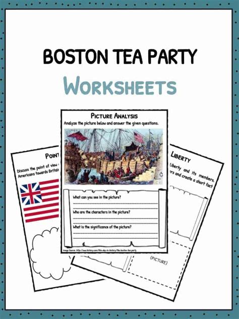 boston tea party worksheets printable